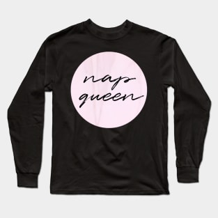 Nap Queen in pink marble Long Sleeve T-Shirt